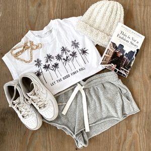 Light grey cozy shorts